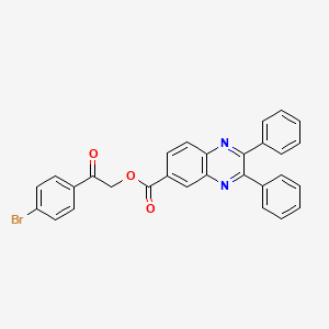 2-(4-Bromophenyl)-2-oxoethyl 2,3-diphenylquinoxaline-6-carboxylate