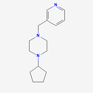 molecular formula C15H23N3 B10880560 1-Cyclopentyl-4-(pyridin-3-ylmethyl)piperazine 