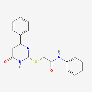 molecular formula C18H17N3O2S B10880594 2-[(6-oxo-4-phenyl-1,4,5,6-tetrahydropyrimidin-2-yl)sulfanyl]-N-phenylacetamide 