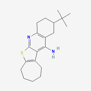 molecular formula C20H28N2S B10880631 1H-Cyclohepta[4,5]thieno[2,3-b]quinolin-12-amine, 2-(1,1-dimethylethyl)-2,3,4,7,8,9,10,11-octahydro- 