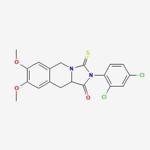 molecular formula C19H16Cl2N2O3S B10880654 2-(2,4-dichlorophenyl)-7,8-dimethoxy-3-thioxo-2,3,10,10a-tetrahydroimidazo[1,5-b]isoquinolin-1(5H)-one 