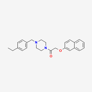 molecular formula C25H28N2O2 B10880664 1-[4-(4-Ethylbenzyl)piperazin-1-yl]-2-(naphthalen-2-yloxy)ethanone 