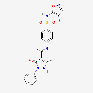 N-(3,4-dimethyl-1,2-oxazol-5-yl)-4-{[(1Z)-1-(3-methyl-5-oxo-1-phenyl-1,5-dihydro-4H-pyrazol-4-ylidene)ethyl]amino}benzenesulfonamide