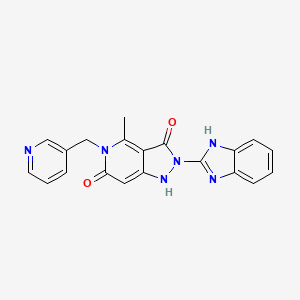 molecular formula C20H16N6O2 B10880682 2-(1H-benzimidazol-2-yl)-4-methyl-5-(pyridin-3-ylmethyl)-1H-pyrazolo[4,3-c]pyridine-3,6(2H,5H)-dione 