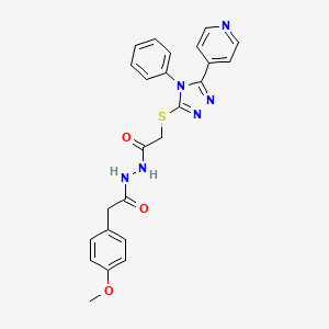 2-(4-methoxyphenyl)-N'-({[4-phenyl-5-(pyridin-4-yl)-4H-1,2,4-triazol-3-yl]sulfanyl}acetyl)acetohydrazide