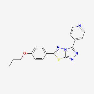 molecular formula C17H15N5OS B10880712 [1,2,4]Triazolo[3,4-b][1,3,4]thiadiazole, 6-(4-propoxyphenyl)-3-(4-pyridinyl)- 