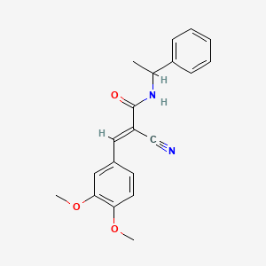 molecular formula C20H20N2O3 B10880740 (2E)-2-cyano-3-(3,4-dimethoxyphenyl)-N-(1-phenylethyl)prop-2-enamide 