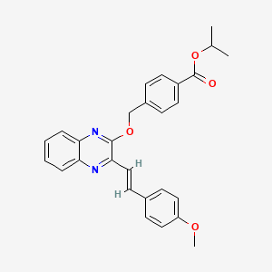 propan-2-yl 4-[({3-[(E)-2-(4-methoxyphenyl)ethenyl]quinoxalin-2-yl}oxy)methyl]benzoate