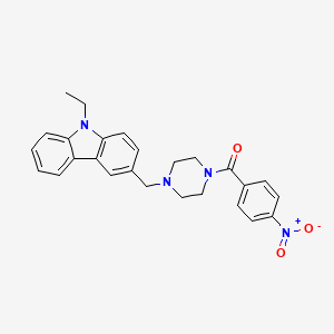 molecular formula C26H26N4O3 B10880783 {4-[(9-ethyl-9H-carbazol-3-yl)methyl]piperazin-1-yl}(4-nitrophenyl)methanone 