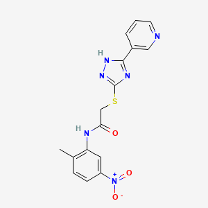 molecular formula C16H14N6O3S B10880792 N-(2-methyl-5-nitrophenyl)-2-[(5-pyridin-3-yl-1H-1,2,4-triazol-3-yl)sulfanyl]acetamide 