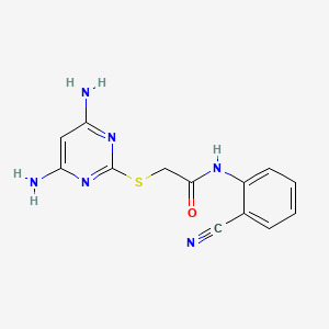 molecular formula C13H12N6OS B10880795 N-(2-cyanophenyl)-2-[(4,6-diaminopyrimidin-2-yl)sulfanyl]acetamide 