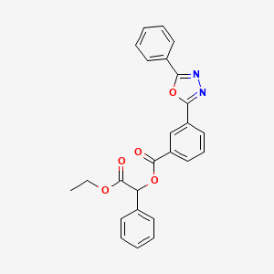 molecular formula C25H20N2O5 B10880811 2-Ethoxy-2-oxo-1-phenylethyl 3-(5-phenyl-1,3,4-oxadiazol-2-yl)benzoate 