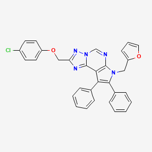 molecular formula C31H22ClN5O2 B10880869 2-[(4-Chlorophenoxy)methyl]-7-(2-furylmethyl)-8,9-diphenyl-7H-pyrrolo[3,2-E][1,2,4]triazolo[1,5-C]pyrimidine 