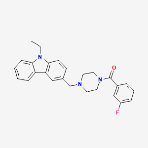 molecular formula C26H26FN3O B10880889 {4-[(9-ethyl-9H-carbazol-3-yl)methyl]piperazin-1-yl}(3-fluorophenyl)methanone 