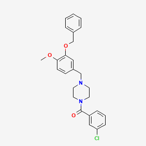 molecular formula C26H27ClN2O3 B10880946 {4-[3-(Benzyloxy)-4-methoxybenzyl]piperazin-1-yl}(3-chlorophenyl)methanone 