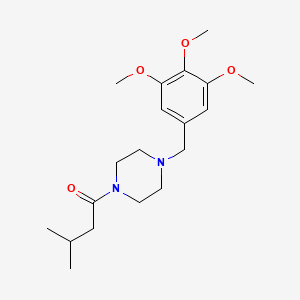 molecular formula C19H30N2O4 B10880948 3-Methyl-1-[4-[(3,4,5-trimethoxyphenyl)methyl]piperazin-1-yl]butan-1-one 