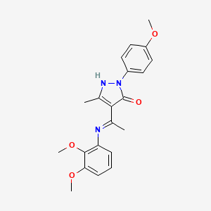 (4Z)-4-{1-[(2,3-dimethoxyphenyl)amino]ethylidene}-2-(4-methoxyphenyl)-5-methyl-2,4-dihydro-3H-pyrazol-3-one