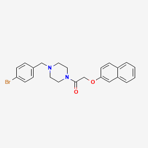 molecular formula C23H23BrN2O2 B10880957 1-[4-(4-Bromobenzyl)piperazin-1-yl]-2-(naphthalen-2-yloxy)ethanone 