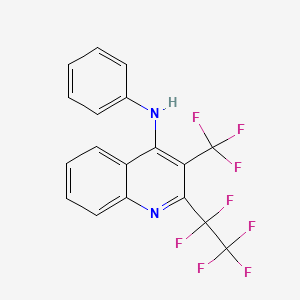 molecular formula C18H10F8N2 B10881001 2-(pentafluoroethyl)-N-phenyl-3-(trifluoromethyl)quinolin-4-amine 