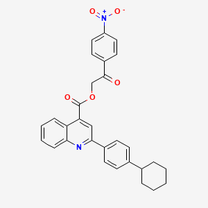 molecular formula C30H26N2O5 B10881006 2-(4-Nitrophenyl)-2-oxoethyl 2-(4-cyclohexylphenyl)quinoline-4-carboxylate 