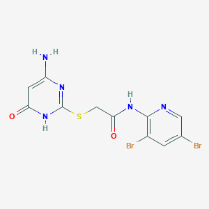 2-[(4-amino-6-oxo-1,6-dihydropyrimidin-2-yl)sulfanyl]-N-(3,5-dibromopyridin-2-yl)acetamide