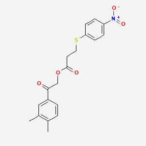 molecular formula C19H19NO5S B10881045 2-(3,4-Dimethylphenyl)-2-oxoethyl 3-[(4-nitrophenyl)sulfanyl]propanoate 