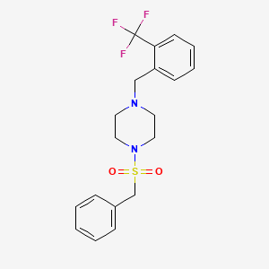 molecular formula C19H21F3N2O2S B10881069 1-(Benzylsulfonyl)-4-[2-(trifluoromethyl)benzyl]piperazine 