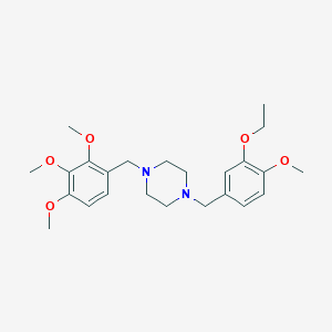 molecular formula C24H34N2O5 B10881091 1-(3-Ethoxy-4-methoxybenzyl)-4-(2,3,4-trimethoxybenzyl)piperazine 