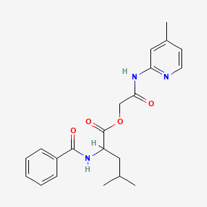 molecular formula C21H25N3O4 B10881096 2-[(4-methylpyridin-2-yl)amino]-2-oxoethyl N-(phenylcarbonyl)leucinate 