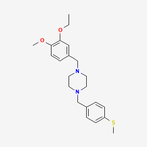 molecular formula C22H30N2O2S B10881126 1-(3-Ethoxy-4-methoxybenzyl)-4-[4-(methylsulfanyl)benzyl]piperazine 