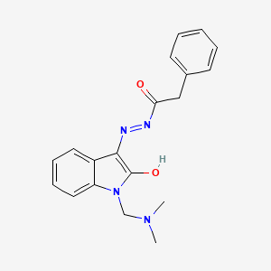 molecular formula C19H20N4O2 B10881147 N'-{(3Z)-1-[(dimethylamino)methyl]-2-oxo-1,2-dihydro-3H-indol-3-ylidene}-2-phenylacetohydrazide 