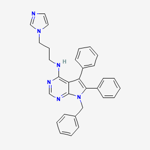 molecular formula C31H28N6 B10881211 7-benzyl-N-[3-(1H-imidazol-1-yl)propyl]-5,6-diphenyl-7H-pyrrolo[2,3-d]pyrimidin-4-amine 