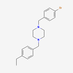 molecular formula C20H25BrN2 B10881221 1-[(4-Bromophenyl)methyl]-4-[(4-ethylphenyl)methyl]piperazine 