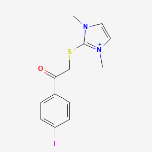 molecular formula C13H14IN2OS+ B10881236 2-[[2-(4-Iodophenyl)-2-oxoethyl]thio]-1,3-dimethyl-1H-imidazolium CAS No. 1037545-05-3