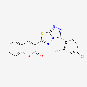 molecular formula C18H8Cl2N4O2S B10881251 3-[3-(2,4-dichlorophenyl)[1,2,4]triazolo[3,4-b][1,3,4]thiadiazol-6-yl]-2H-chromen-2-one 