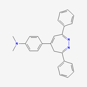 molecular formula C25H23N3 B10881259 Benzenamine, 4-(3,7-diphenyl-4H-1,2-diazepin-5-yl)-N,N-dimethyl- CAS No. 32059-53-3