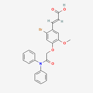 molecular formula C24H20BrNO5 B10881263 (2E)-3-{2-bromo-4-[2-(diphenylamino)-2-oxoethoxy]-5-methoxyphenyl}prop-2-enoic acid 