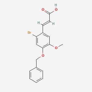 molecular formula C17H15BrO4 B10881273 (2E)-3-[4-(benzyloxy)-2-bromo-5-methoxyphenyl]prop-2-enoic acid 