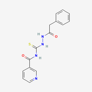 molecular formula C15H14N4O2S B10881277 N-[[(2-phenylacetyl)amino]carbamothioyl]pyridine-3-carboxamide 