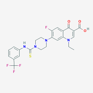 1-Ethyl-6-fluoro-4-oxo-7-(4-{[3-(trifluoromethyl)phenyl]carbamothioyl}piperazin-1-yl)-1,4-dihydroquinoline-3-carboxylic acid