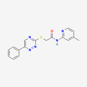 molecular formula C17H15N5OS B10881298 N-(4-methylpyridin-2-yl)-2-[(6-phenyl-1,2,4-triazin-3-yl)sulfanyl]acetamide 