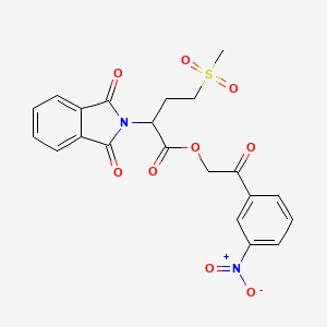 molecular formula C21H18N2O9S B10881307 2-(3-nitrophenyl)-2-oxoethyl 2-(1,3-dioxo-1,3-dihydro-2H-isoindol-2-yl)-4-(methylsulfonyl)butanoate 