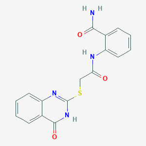 2-({[(4-Oxo-3,4-dihydroquinazolin-2-yl)sulfanyl]acetyl}amino)benzamide