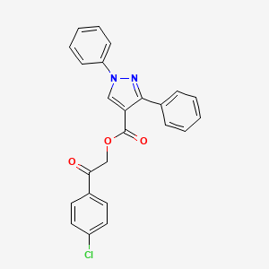 molecular formula C24H17ClN2O3 B10881330 2-(4-chlorophenyl)-2-oxoethyl 1,3-diphenyl-1H-pyrazole-4-carboxylate 