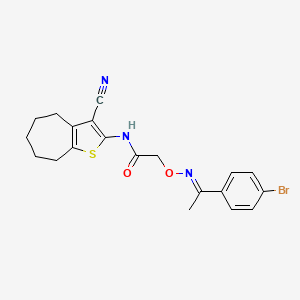 2-({[(1E)-1-(4-bromophenyl)ethylidene]amino}oxy)-N-(3-cyano-5,6,7,8-tetrahydro-4H-cyclohepta[b]thiophen-2-yl)acetamide