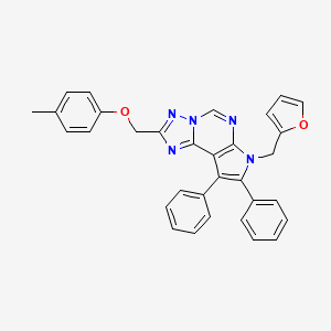 7-(furan-2-ylmethyl)-2-[(4-methylphenoxy)methyl]-8,9-diphenyl-7H-pyrrolo[3,2-e][1,2,4]triazolo[1,5-c]pyrimidine