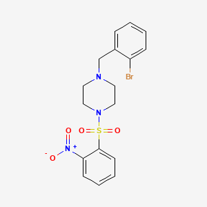 molecular formula C17H18BrN3O4S B10881389 1-(2-Bromobenzyl)-4-[(2-nitrophenyl)sulfonyl]piperazine 