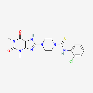 molecular formula C18H20ClN7O2S B10881394 N-(2-chlorophenyl)-4-(1,3-dimethyl-2,6-dioxo-2,3,6,7-tetrahydro-1H-purin-8-yl)piperazine-1-carbothioamide 