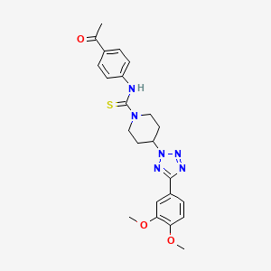 molecular formula C23H26N6O3S B10881421 N-(4-acetylphenyl)-4-[5-(3,4-dimethoxyphenyl)-2H-tetrazol-2-yl]piperidine-1-carbothioamide 