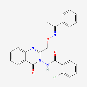 molecular formula C24H19ClN4O3 B10881437 2-chloro-N-{4-oxo-2-[({[(1E)-1-phenylethylidene]amino}oxy)methyl]quinazolin-3(4H)-yl}benzamide 